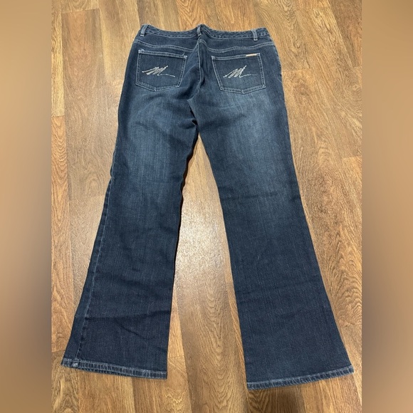 Michael Kors Bootcut Jeans Women's size 10 Dark Wash Blue Stretch Rhinestone - Picture 5 of 10